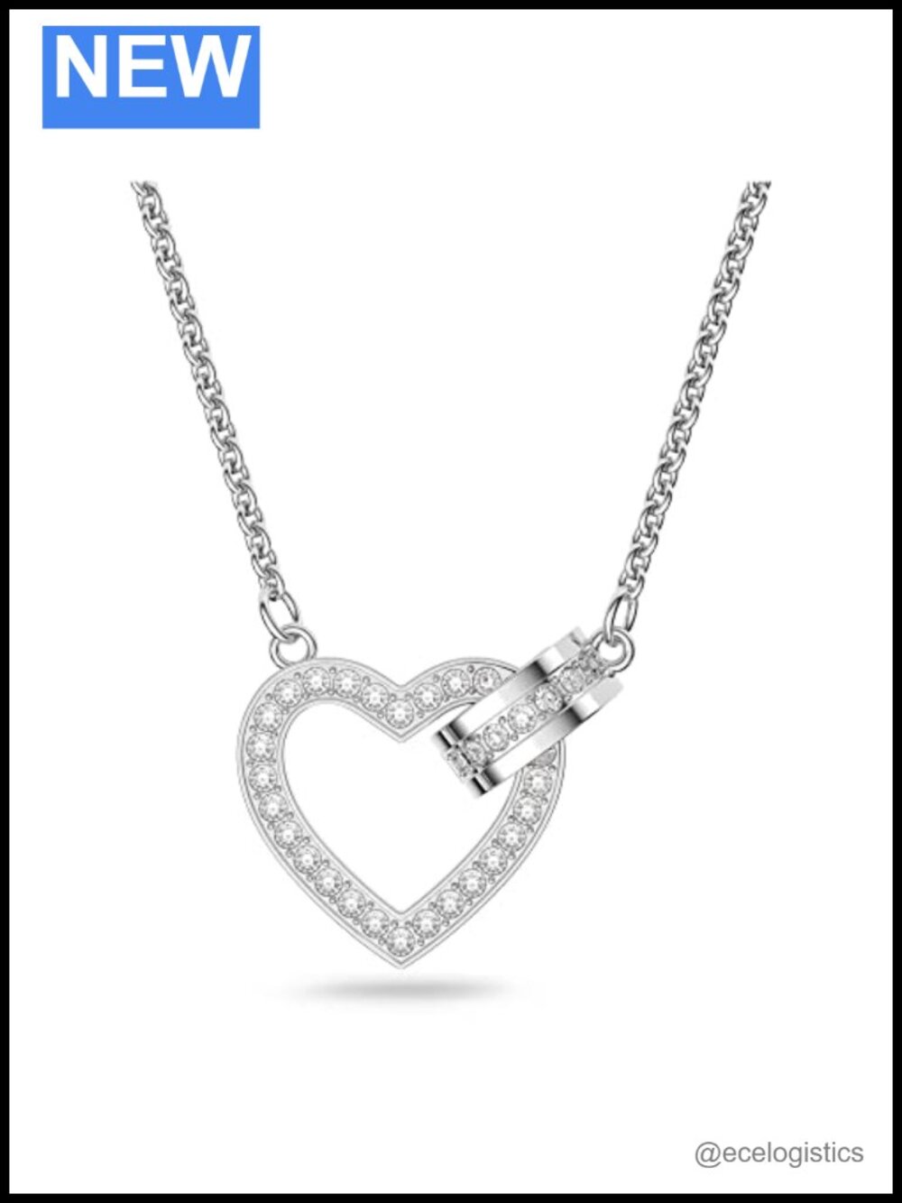 Swarovski Lovely Crystal Pendant Necklace Rhodium Plated